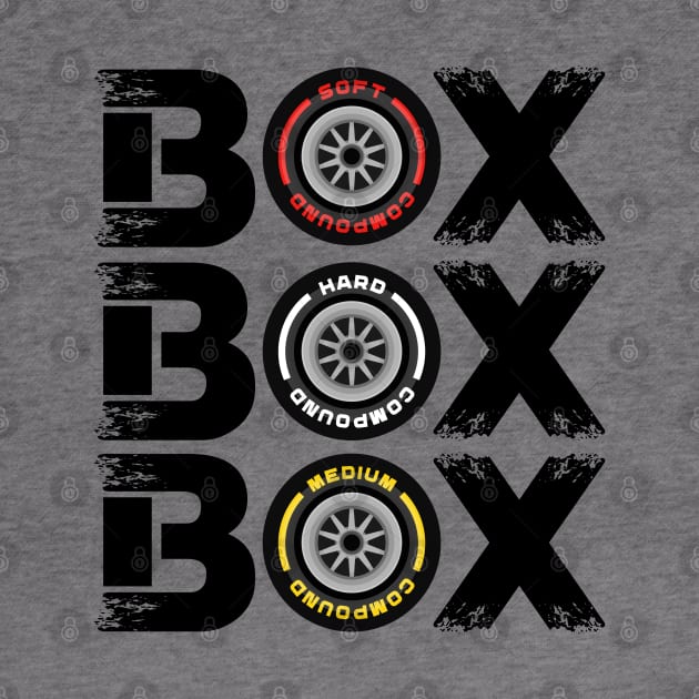 Box Box Box F1 Tyre Compound V2 Design by DavidSpeedDesign